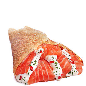 С красной рыбой и соусом на выбор